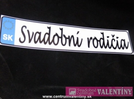 Svadobná špz - svadobní rodičia plastová